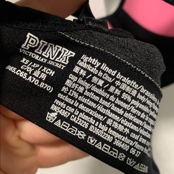 Pink Victoria’s Secret Lightly Lined Black Seamless Bralette Size XS - Picture 4 of 4